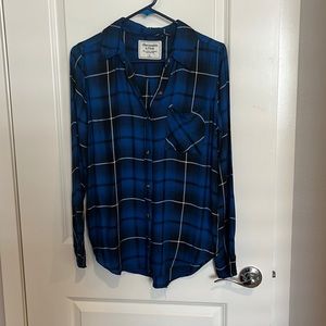 Abercrombie and Fitch Dark Blue Flannel